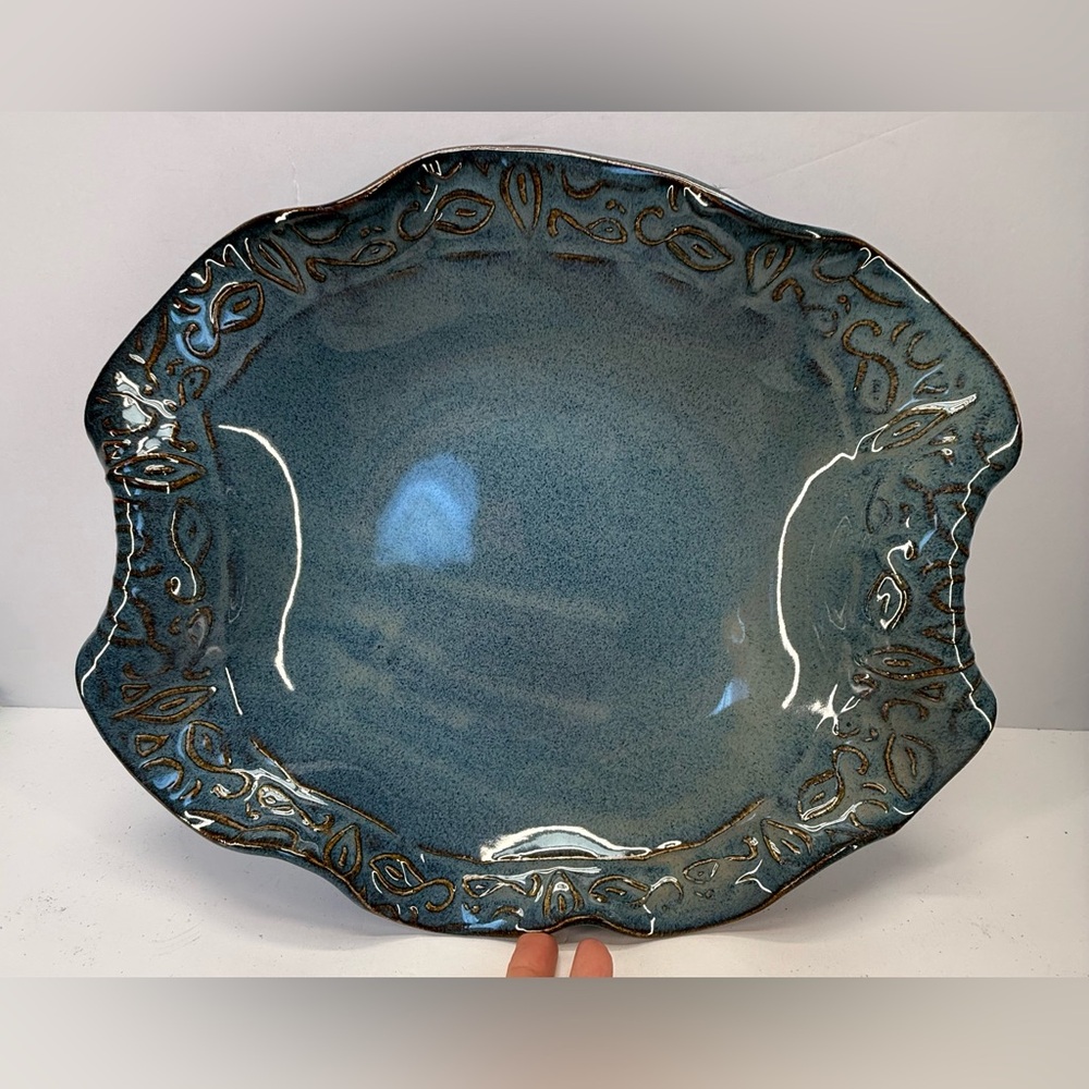 Hilborn pottery Medley sable Blue Ceramic Serving Platter